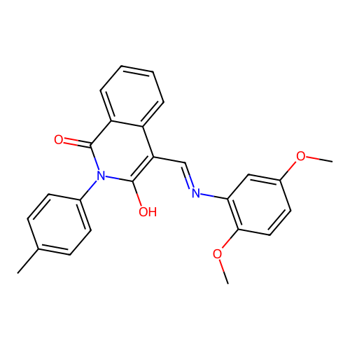 (4E)-4-[(2,5-dimethoxyanilino)methylidene]-2-(4-methylphenyl)isoquinoline-1,3-dione structure
