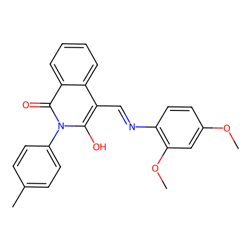 (4E)-4-[(2,4-dimethoxyanilino)methylidene]-2-(4-methylphenyl)isoquinoline-1,3-dione structure