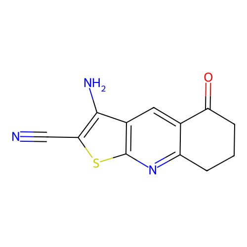 3-Amino-5-oxo-5,6,7,8-tetrahydrothieno[2,3-b]quinoline-2-carbonitrile structure