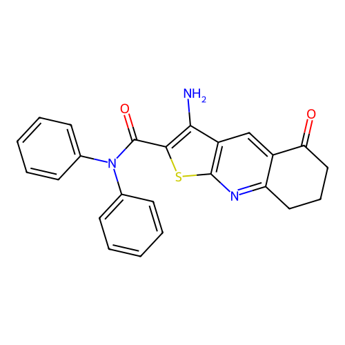 3-amino-5-oxo-N,N-diphenyl-5,6,7,8-tetrahydrothieno[2,3-b]quinoline-2-carboxamide structure