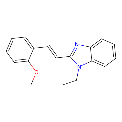 1-ethyl-2-[(E)-2-(2-methoxyphenyl)ethenyl]-1H-benzimidazole structure
