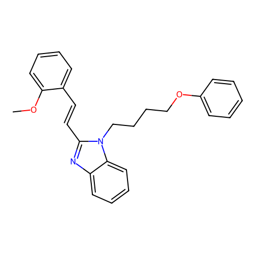 2-[(E)-2-(2-methoxyphenyl)ethenyl]-1-(4-phenoxybutyl)-1H-benzimidazole structure