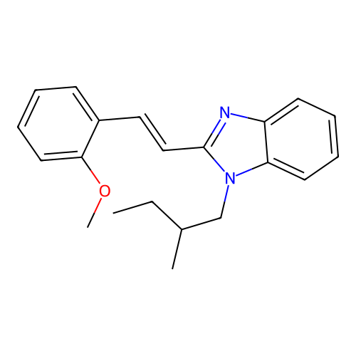 2-[(E)-2-(2-methoxyphenyl)ethenyl]-1-(2-methylbutyl)-1H-benzimidazole structure