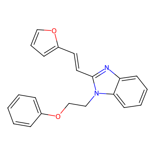{2-[2-((1E)-2-(2-furyl)vinyl)benzimidazolyl]ethoxy}benzene structure