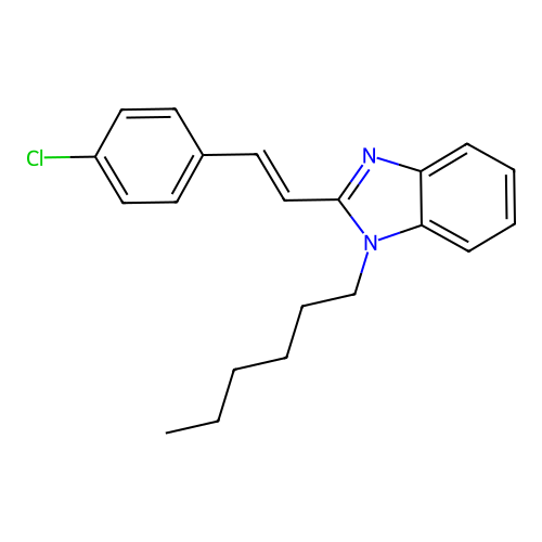 2-[(1E)-2-(4-chlorophenyl)vinyl]-1-hexylbenzimidazole structure
