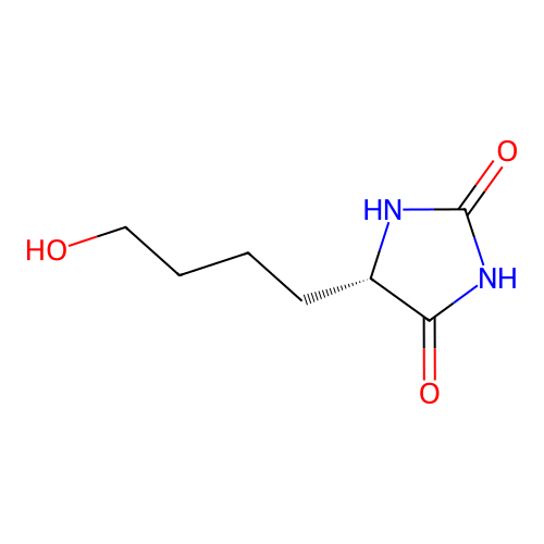 (5S)-5-(4-hydroxybutyl)imidazolidine-2,4-dione structure
