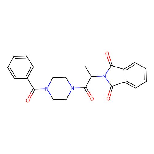 2-(1-(4-benzoylpiperazin-1-yl)-1-oxopropan-2-yl)isoindoline-1,3-dione structure