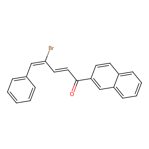 (2E,4E)-4-bromo-1-(naphthalen-2-yl)-5-phenylpenta-2,4-dien-1-one structure
