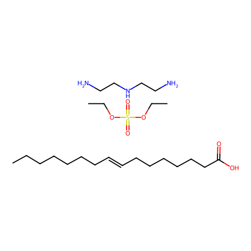 N'-(2-aminoethyl)ethane-1,2-diamine;diethyl sulfate;(E)-hexadec-8-enoic acid structure