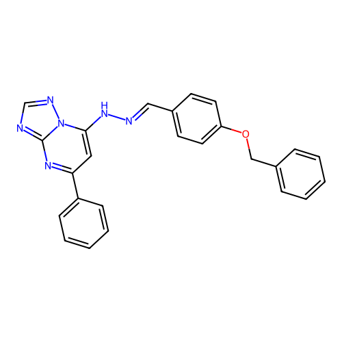 4-(benzyloxy)benzaldehyde (5-phenyl[1,2,4]triazolo[1,5-a]pyrimidin-7-yl)hydrazone structure