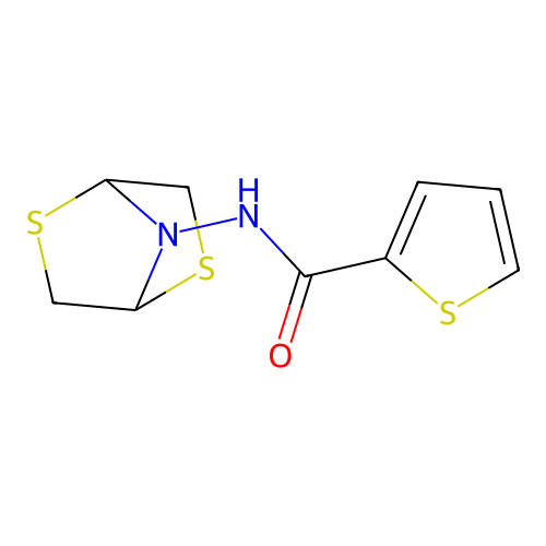 N-(2,5-dithia-7-azabicyclo[2.2.1]heptan-7-yl)thiophene-2-carboxamide structure