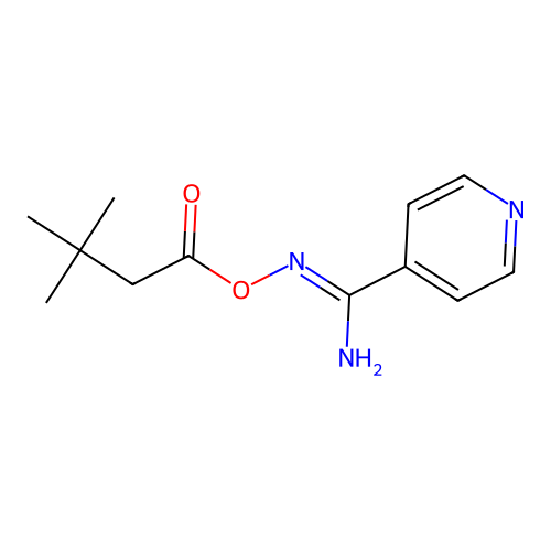 N'-[(3,3-dimethylbutanoyl)oxy]pyridine-4-carboximidamide structure
