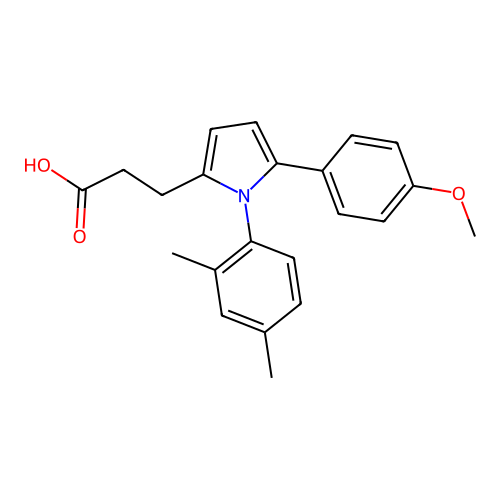 3-[1-(2,4-dimethylphenyl)-5-(4-methoxyphenyl)pyrrol-2-yl]propanoic Acid structure
