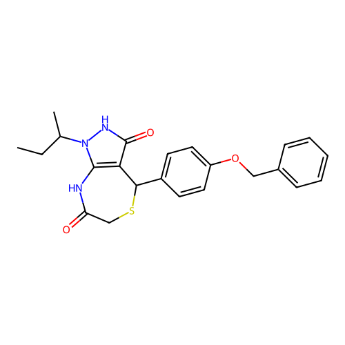 1-butan-2-yl-4-(4-phenylmethoxyphenyl)-4,8-dihydro-2H-pyrazolo[3,4-e][1,4]thiazepine-3,7-dione structure
