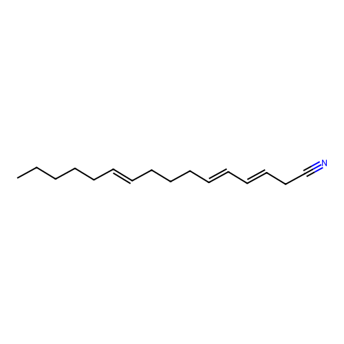 (3E,5E,10E)-hexadeca-3,5,10-trienenitrile structure