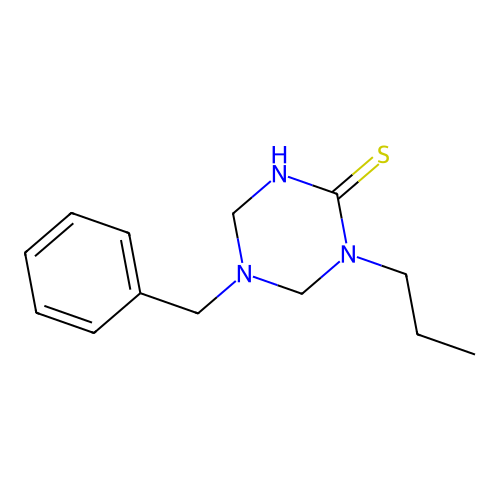 5-Benzyl-1-propyl-1,3,5-triazinane-2-thione structure