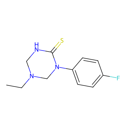 5-Ethyl-1-(4-fluorophenyl)-1,3,5-triazinane-2-thione structure