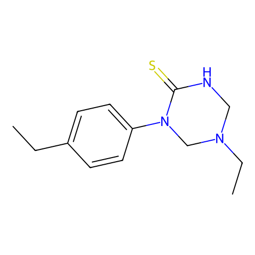 5-Ethyl-1-(4-ethylphenyl)-1,3,5-triazinane-2-thione structure