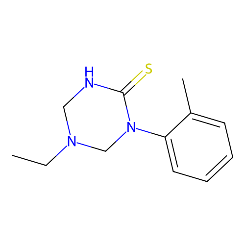 5-Ethyl-1-(2-methylphenyl)-1,3,5-triazinane-2-thione structure