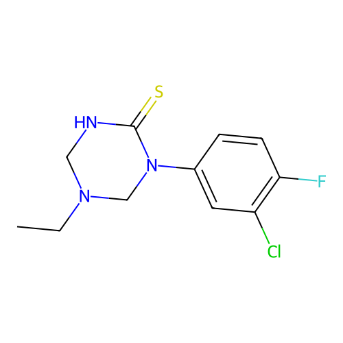 1-(3-Chloro-4-fluorophenyl)-5-ethyl-1,3,5-triazinane-2-thione structure