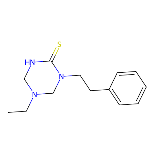 5-Ethyl-1-phenethyl-1,3,5-triazinane-2-thione structure