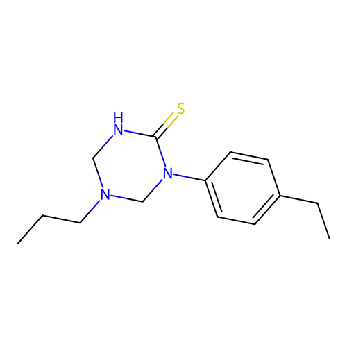 1-(4-Ethylphenyl)-5-propyl-1,3,5-triazinane-2-thione structure