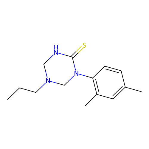 1-(2,4-Dimethylphenyl)-5-propyl-1,3,5-triazinane-2-thione structure