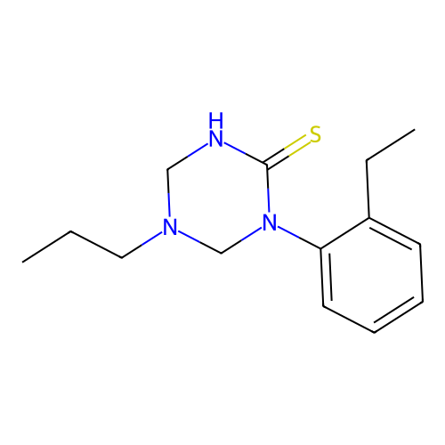 1-(2-Ethylphenyl)-5-propyl-1,3,5-triazinane-2-thione structure