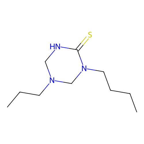 1-Butyl-5-propyl-1,3,5-triazinane-2-thione structure