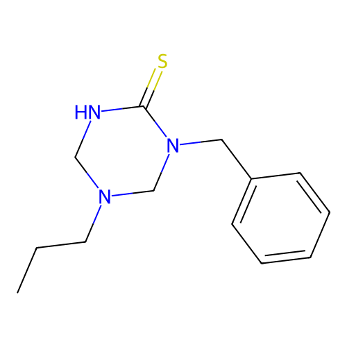 1-Benzyl-5-propyl-1,3,5-triazinane-2-thione structure