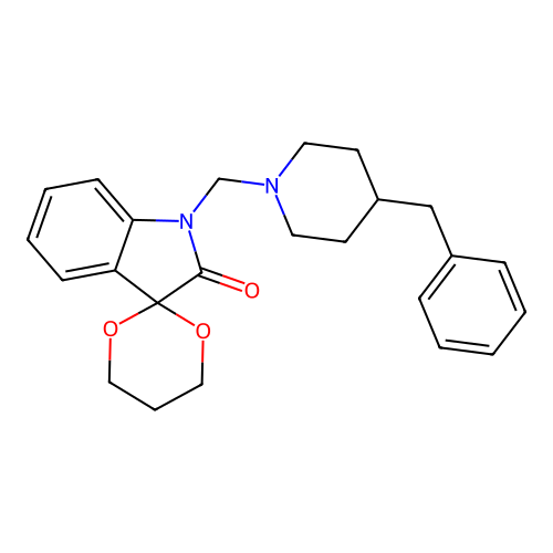 1'-((4-Benzylpiperidin-1-yl)methyl)spiro[[1,3]dioxane-2,3'-indolin]-2'-one structure