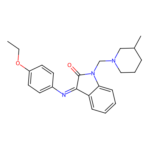 (Z)-3-((4-ethoxyphenyl)imino)-1-((3-methylpiperidin-1-yl)methyl)indolin-2-one structure