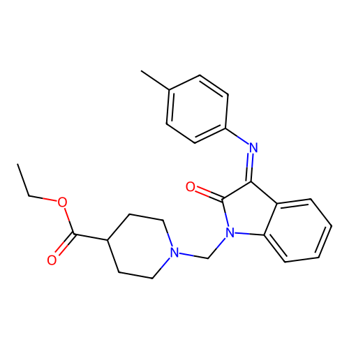 ETHYL 1-{[(3E)-3-[(4-METHYLPHENYL)IMINO]-2-OXO-2,3-DIHYDRO-1H-INDOL-1-YL]METHYL}PIPERIDINE-4-CARBOXYLATE structure