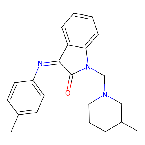Indol-2-one, 1-(3-methylpiperidin-1-ylmethyl)-3-(p-tolylimino)-1,3-dihydro- structure