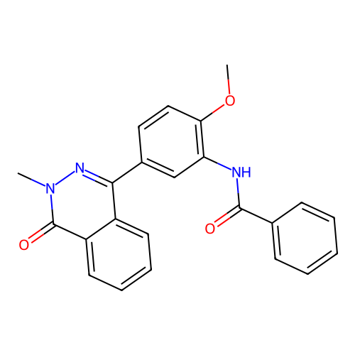 N-(2-methoxy-5-(3-methyl-4-oxo-3,4-dihydrophthalazin-1-yl)phenyl)benzamide structure