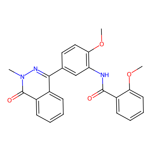 2-methoxy-N-[2-methoxy-5-(3-methyl-4-oxo-3,4-dihydrophthalazin-1-yl)phenyl]benzamide structure