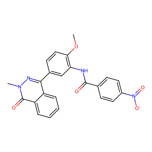 N-(2-methoxy-5-(3-methyl-4-oxo-3,4-dihydrophthalazin-1-yl)phenyl)-4-nitrobenzamide structure
