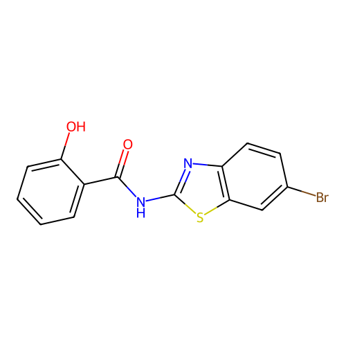 N-(6-bromo-1,3-benzothiazol-2-yl)-2-hydroxybenzamide structure