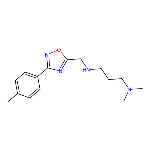 N',N'-dimethyl-N-[[3-(4-methylphenyl)-1,2,4-oxadiazol-5-yl]methyl]propane-1,3-diamine structure