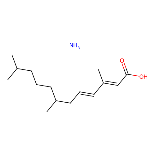 2,4-Dodecadienoic acid, 3,7,11-trimethyl-, ammonium salt, (2Z,4E)- structure