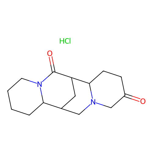 Sparteine-3,17-dione--hydrogen chloride (1/1) structure