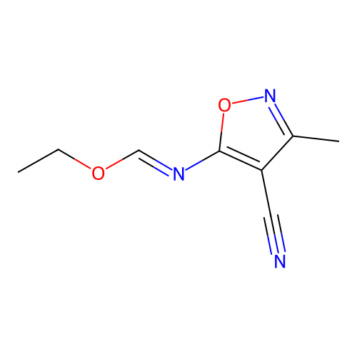 ethyl (1E)-N-(4-cyano-3-methyl-1,2-oxazol-5-yl)methanimidate structure