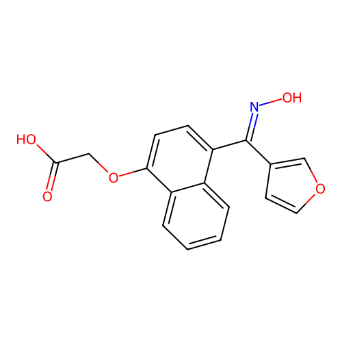 Acetic acid, ((4-(3-furanyl(hydroxyimino)methyl)-1-naphthalenyl)oxy)- structure