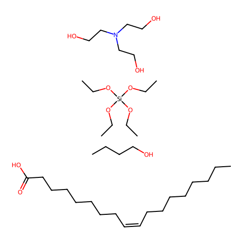 9-Octadecenoic acid (9Z)-, reaction products with Bu alc., silicic acid (H4SiO4) tetraethyl ester and triethanolamine structure