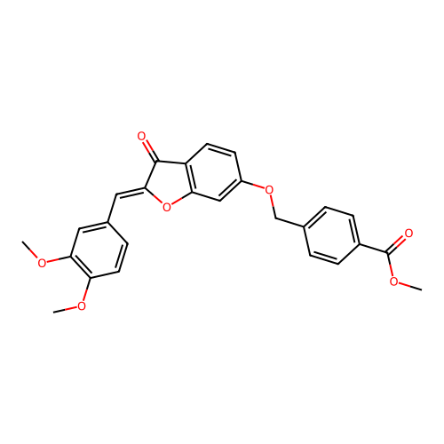 (Z)-methyl 4-(((2-(3,4-dimethoxybenzylidene)-3-oxo-2,3-dihydrobenzofuran-6-yl)oxy)methyl)benzoate structure