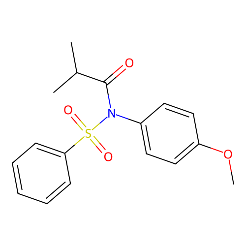 N-isobutyryl-N-(4-methoxyphenyl)benzenesulfonamide structure
