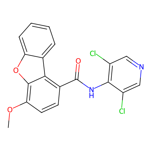 1-Dibenzofurancarboxamide, N-(3,5-dichloro-4-pyridinyl)-4-methoxy- structure