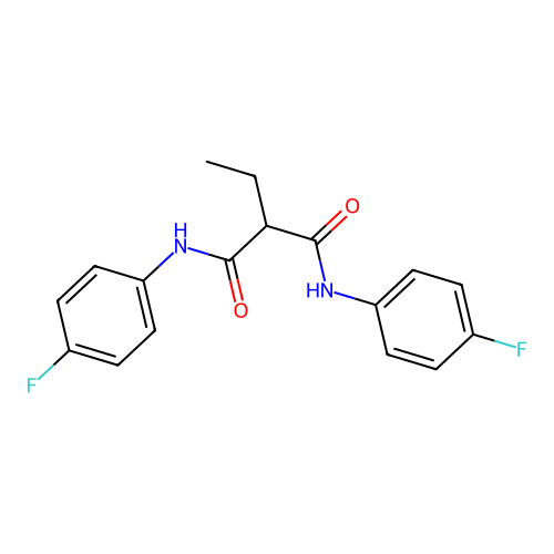 2-ethyl-N,N'-bis(4-fluorophenyl)propanediamide structure