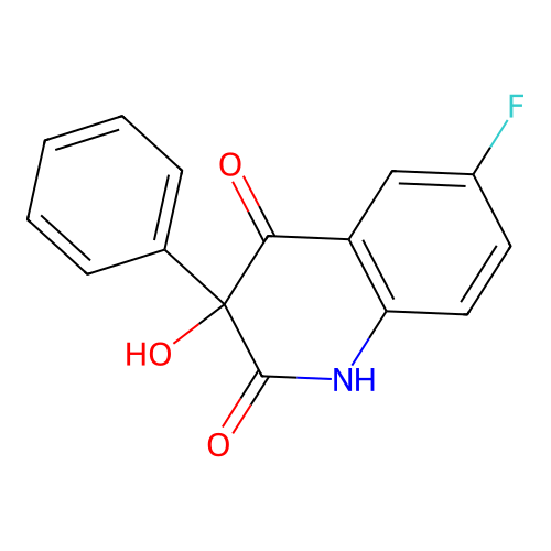 6-fluoro-3-hydroxy-3-phenyl-1H-quinoline-2,4-dione structure
