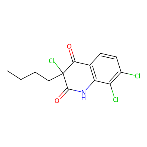 3-butyl-3,7,8-trichloro-1H-quinoline-2,4-dione structure